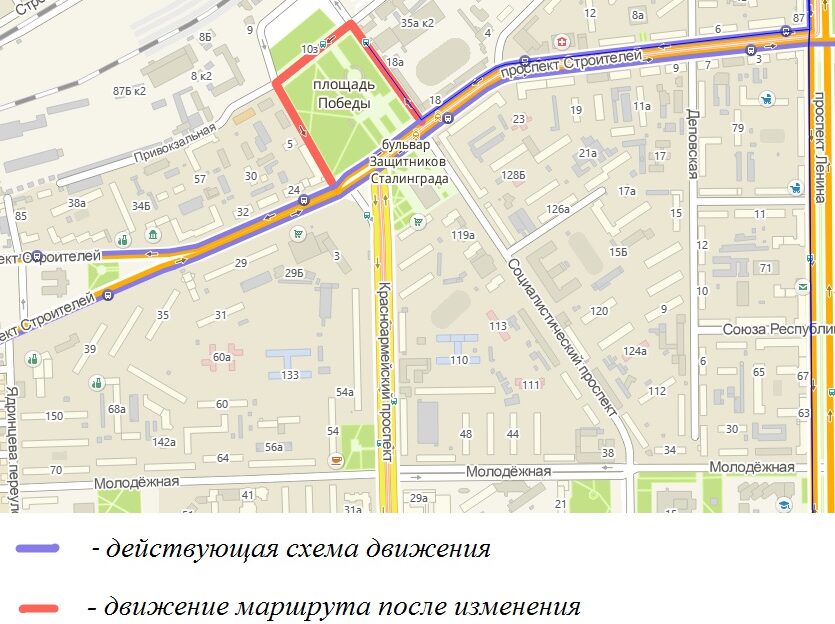 Автобусы маршрута №75 будут ходить через площадь Победы