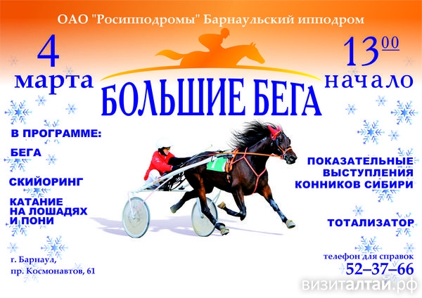 На Барнаульском ипподроме состоятся «Большие зимние бега -2018»