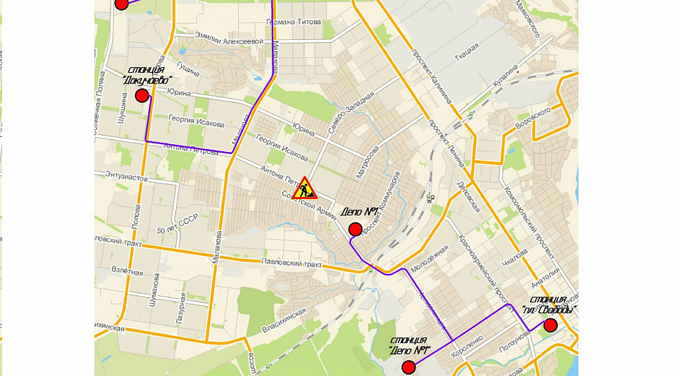 На время ремонта трамвайных путей в Барнауле закроют и изменят маршруты общественного транспорта