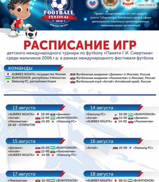 Международный фестиваль футбола пройдет в Барнауле