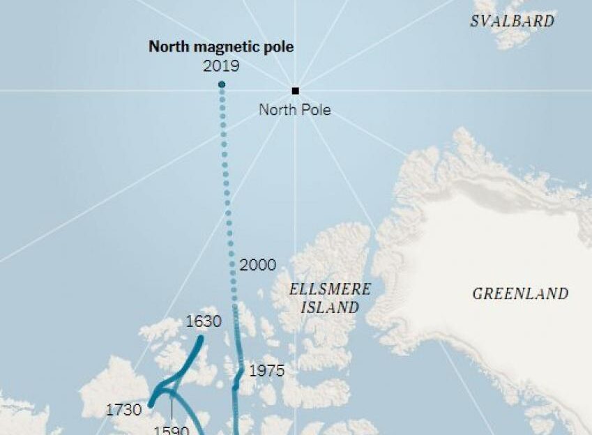 Чаще будем видеть северное сияние: северный магнитный полюс смещается в Сибирь