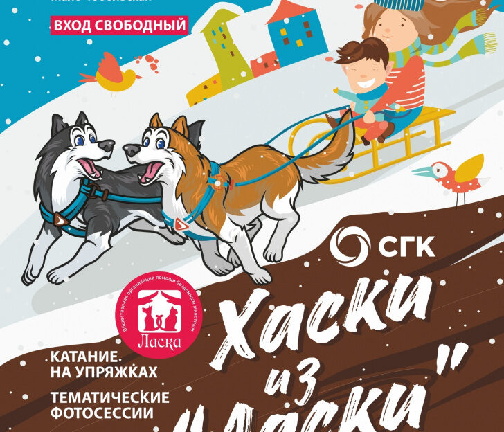 Зимние забавы «Хаски из Ласки» с собаками из приюта устроят на улице Мало-Тобольской в Барнауле