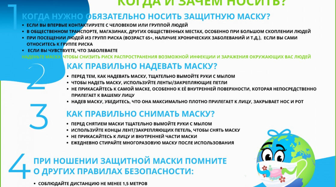 В Роспотребнадзоре напоминают, как правильно пользоваться многоразовой защитной маской