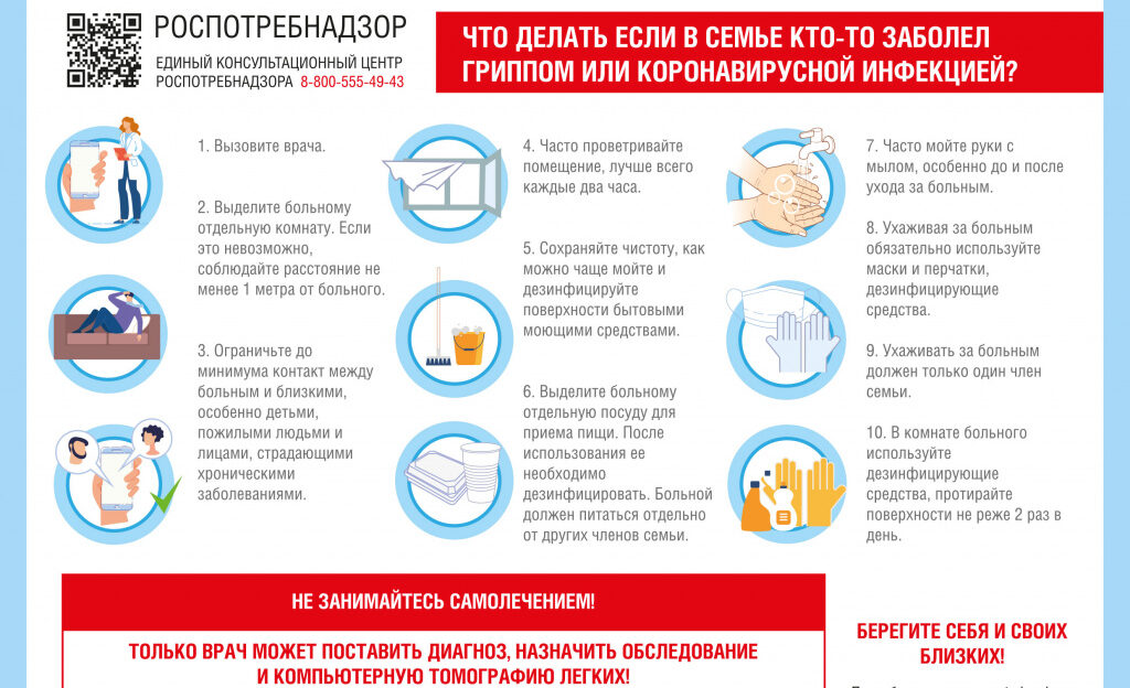 Что делать, если в семье кто-то заболел гриппом или коронавирусной инфекцией