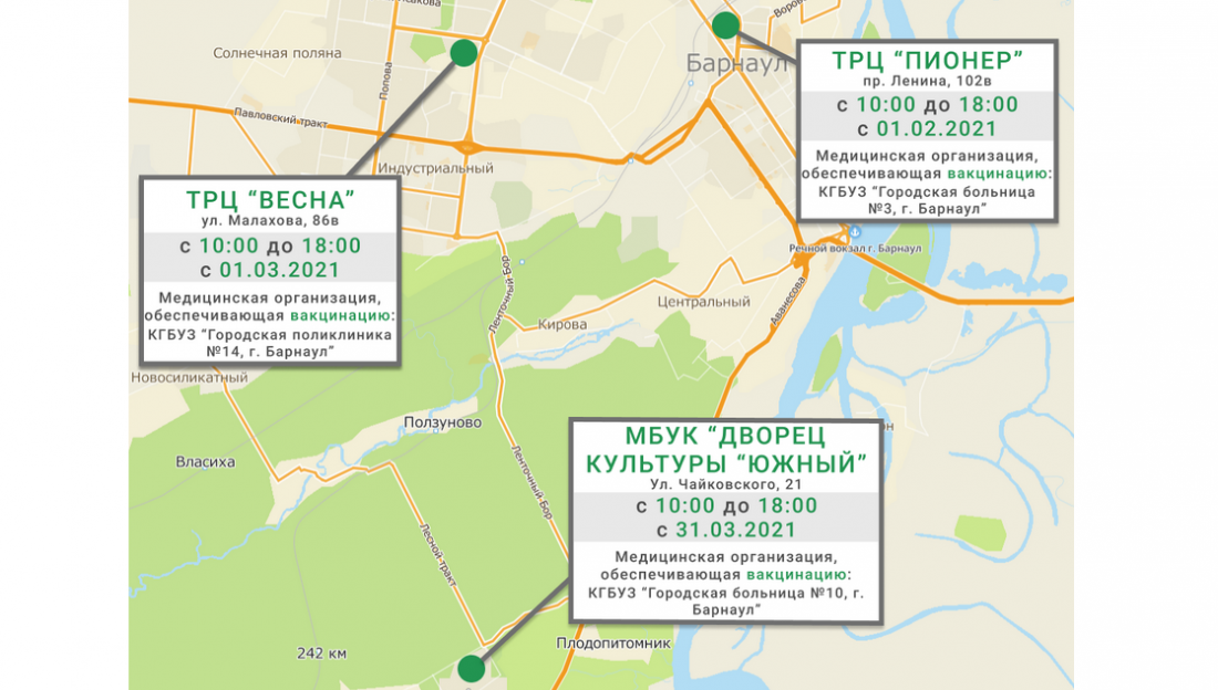Где барнаульцы могут поставить прививку для профилактики коронавирусной инфекции