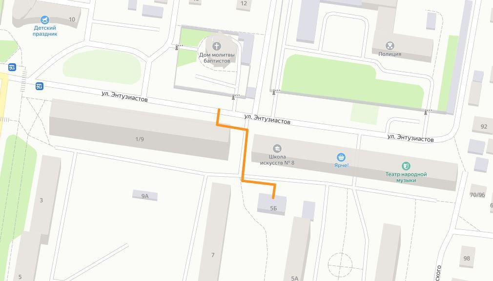 Участок улицы Энтузиастов перекроют на два дня из-за ремонта теплосетей