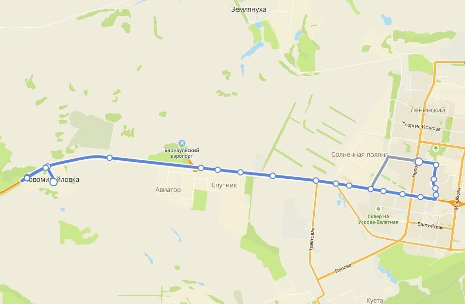 Из Барнаула до поселка Новомихайловка открыли маршрут общественного транспорта