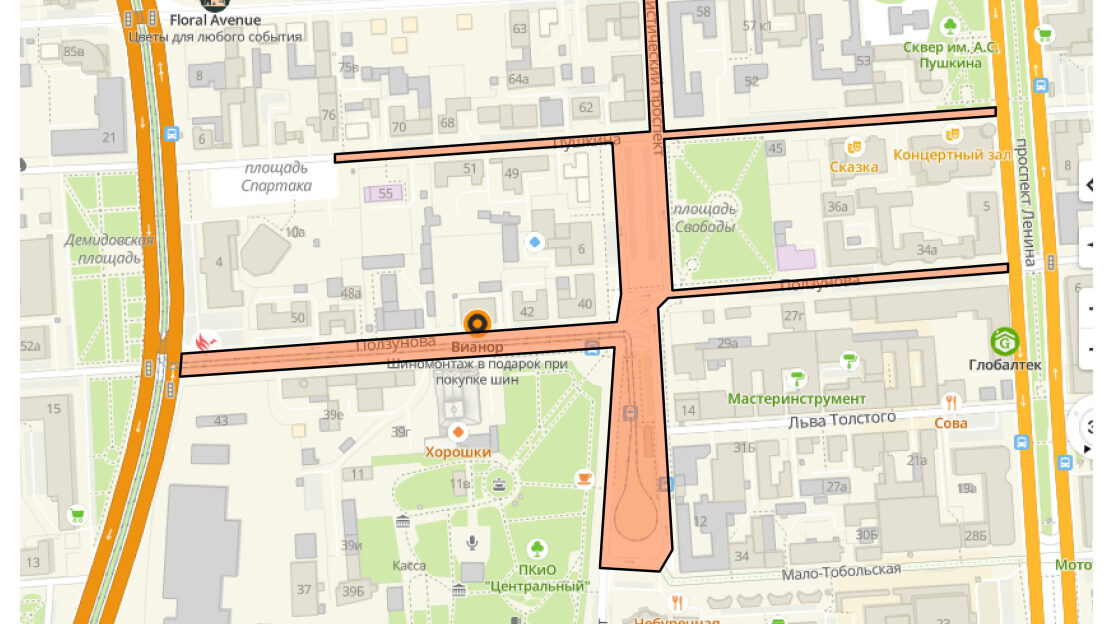 В Барнауле 23 сентября будет перекрыто несколько участков улично-дорожной сети